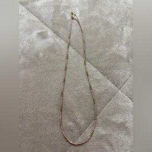 Mejuri Pink and Gold Beaded Necklace 14 k